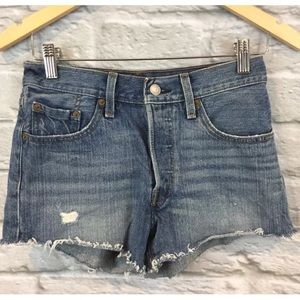 Levi's 501 Button Fly Cut-Off Distressed Shorts